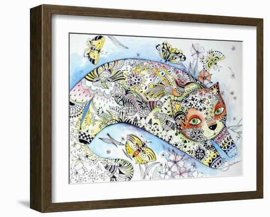 White Cat-Oxana Zaika-Framed Giclee Print