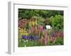 White Chair in Flower Garden-Steve Terrill-Framed Premium Photographic Print