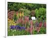 White Chair in Flower Garden-Steve Terrill-Framed Premium Photographic Print