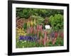 White Chair in Flower Garden-Steve Terrill-Framed Photographic Print