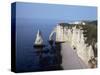 White Chalk Cliffs, Etretat, Cote d'Albatre, Normandy, France-Philip Craven-Stretched Canvas