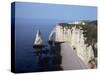 White Chalk Cliffs, Etretat, Cote d'Albatre, Normandy, France-Philip Craven-Stretched Canvas