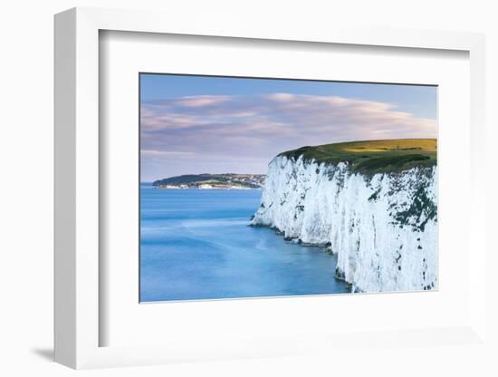 White Chalk Cliffs Near Old Harry Rocks, Jurassic Coast, Dorset, England, United Kingdom-John Alexander-Framed Photographic Print