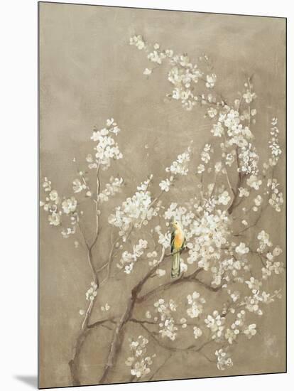 White Cherry Blossom I Neutral Crop Bird-Danhui Nai-Mounted Art Print