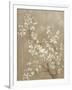 White Cherry Blossom II Neutral Crop Bird-Danhui Nai-Framed Art Print