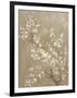 White Cherry Blossom II Neutral Crop Bird-Danhui Nai-Framed Art Print