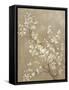White Cherry Blossom II Neutral Crop Bird-Danhui Nai-Framed Stretched Canvas