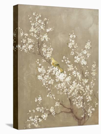 White Cherry Blossom II Neutral Crop Bird-Danhui Nai-Stretched Canvas