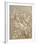 White Cherry Blossom II Neutral Crop Bird-Danhui Nai-Framed Art Print