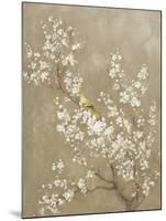 White Cherry Blossom II Neutral Crop Bird-Danhui Nai-Mounted Art Print