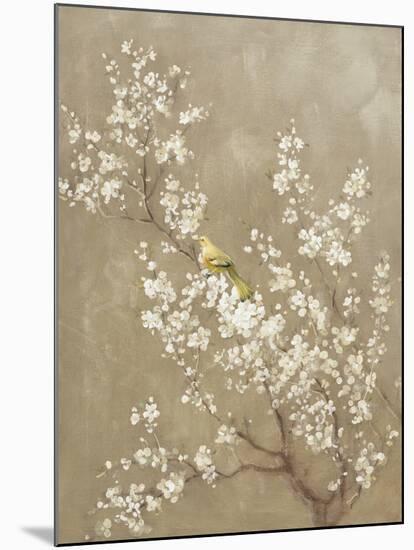 White Cherry Blossom II Neutral Crop Bird-Danhui Nai-Mounted Art Print