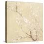 White Cherry Blossoms I Linen Crop-Danhui Nai-Stretched Canvas