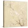 White Cherry Blossoms I Linen Crop-Danhui Nai-Stretched Canvas