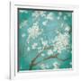 White Cherry Blossoms I on Blue Aged No Bird-Danhui Nai-Framed Art Print