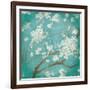 White Cherry Blossoms I on Blue Aged No Bird-Danhui Nai-Framed Art Print