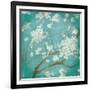 White Cherry Blossoms I on Blue Aged No Bird-Danhui Nai-Framed Art Print