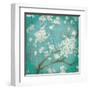 White Cherry Blossoms I on Blue Aged No Bird-Danhui Nai-Framed Art Print