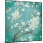 White Cherry Blossoms I on Blue Aged No Bird-Danhui Nai-Mounted Art Print