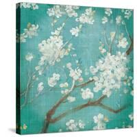 White Cherry Blossoms I on Blue Aged No Bird-Danhui Nai-Stretched Canvas