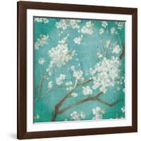 White Cherry Blossoms I on Blue Aged No Bird-Danhui Nai-Framed Art Print