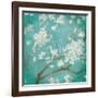 White Cherry Blossoms I on Blue Aged No Bird-Danhui Nai-Framed Art Print