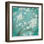 White Cherry Blossoms I on Blue Aged No Bird-Danhui Nai-Framed Art Print