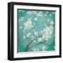 White Cherry Blossoms I on Blue Aged No Bird-Danhui Nai-Framed Art Print