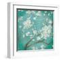 White Cherry Blossoms I on Blue Aged No Bird-Danhui Nai-Framed Art Print