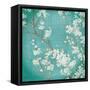 White Cherry Blossoms II on Blue Aged No Bird-Danhui Nai-Framed Stretched Canvas