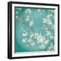 White Cherry Blossoms II on Blue Aged No Bird-Danhui Nai-Framed Art Print