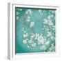 White Cherry Blossoms II on Blue Aged No Bird-Danhui Nai-Framed Art Print