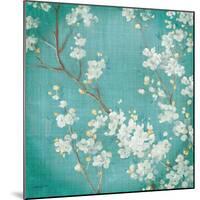 White Cherry Blossoms II on Blue Aged No Bird-Danhui Nai-Mounted Art Print