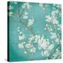 White Cherry Blossoms II on Blue Aged No Bird-Danhui Nai-Stretched Canvas