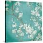 White Cherry Blossoms II on Blue Aged No Bird-Danhui Nai-Stretched Canvas