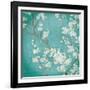 White Cherry Blossoms II on Blue Aged No Bird-Danhui Nai-Framed Art Print