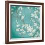 White Cherry Blossoms II on Blue Aged No Bird-Danhui Nai-Framed Art Print