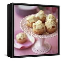 White Chocolate Muffins on Cake Stand-Michael Paul-Framed Stretched Canvas