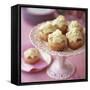 White Chocolate Muffins on Cake Stand-Michael Paul-Framed Stretched Canvas