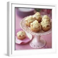 White Chocolate Muffins on Cake Stand-Michael Paul-Framed Photographic Print