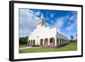 White Christian Church in Haapai, Haapai Islands, Tonga, South Pacific, Pacific-Michael Runkel-Framed Photographic Print