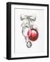 White Christmas Bow and Ornaments-Marco Fabiano-Framed Art Print