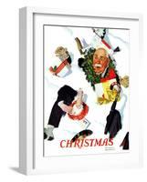 "White Christmas", December 25,1937-Norman Rockwell-Framed Giclee Print