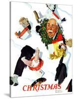 "White Christmas", December 25,1937-Norman Rockwell-Stretched Canvas