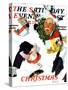 "White Christmas" Saturday Evening Post Cover, December 25,1937-Norman Rockwell-Stretched Canvas