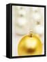 White Christmas tree decorations and a yellow one-null-Framed Stretched Canvas