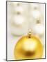 White Christmas tree decorations and a yellow one-null-Mounted Photographic Print