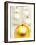 White Christmas tree decorations and a yellow one-null-Framed Photographic Print