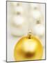 White Christmas tree decorations and a yellow one-null-Mounted Photographic Print