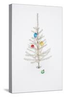 White Christmas Tree in Snow-null-Stretched Canvas