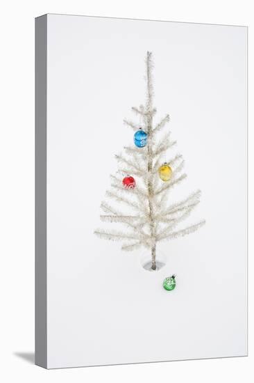 White Christmas Tree in Snow-null-Stretched Canvas